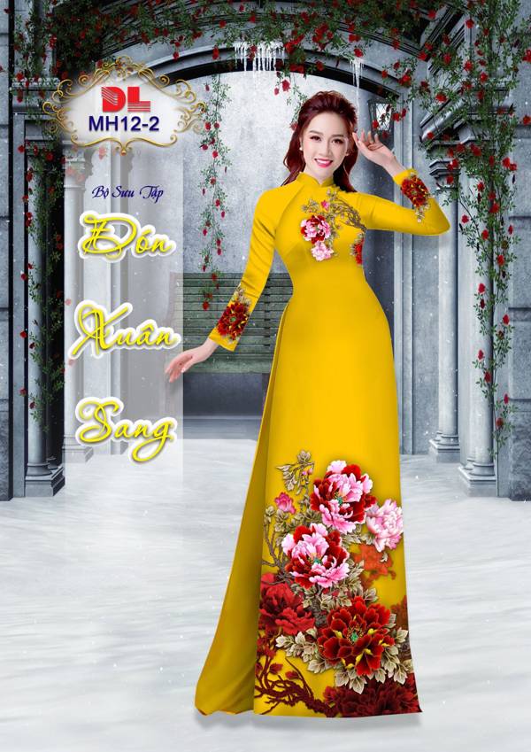 Vải Áo Dài Hoa Cẩm Chướng AD MH12 3
